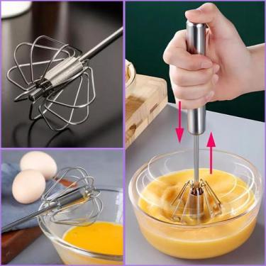 Imagem de Batedor De Claras Ovos Misturador Mixer Manual Aço Inox - Genérica