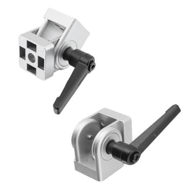 Imagem de Mewutal Dobradiça giratória de perfil de extrusão de alumínio com alça série 3030 pivô de alumínio suporte de junta pivô resistente conector de junta pivô (30 × 30 mm)