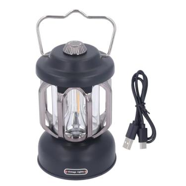 Imagem de Munefe Retro Camping Lantern, liderou a lanterna vintage, luz da lanterna portátil, adequada para tendas, lareiras, etc. (Preto)