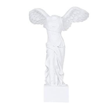 Imagem de KiBcsLic Estátua Da Deusa Grega Romana Alada de Samotrácia, Figura Branca, Presente, Escultura, Ruína Artesanal, Poliresina para Decoração de Casa, Branco, 10x15cm