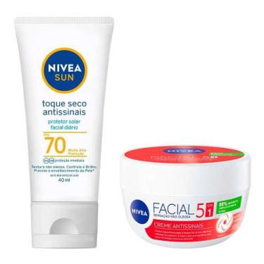 Imagem de NIVEA Kit - Protetor Solar Facial Fps70 + Creme Facial Antissinais, Ki