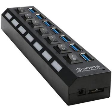 Imagem de Divisor de Hub USB 3.0 com 7 portas com interruptor de alimentação ind