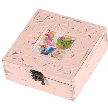 Imagem de Cottage Garden Caixa de joias com foto de bugiganga musical toca melodia Unchained Melody 15 x 15 cm MDF e vidro envelhecido rosa amor