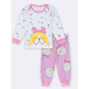 Imagem de Pijama Manga Longa Bebê Bia Faces Rosa - Veggi, Rosa, 3A6, Meninas
