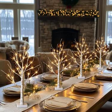 Imagem de Decorações de Natal PABIPABI, bétula iluminada com luzes LED