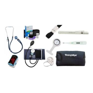 Imagem de Kit Acadêmico De Enfermagem Completo Esfigmo E Rappaport Duplo, Oximet