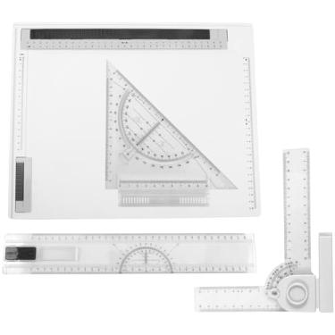 Imagem de Mesa de desenho A4, conjunto de ferramentas de desenho arquitetônico portátil com movimento paralelo e ângulo de régua clara, materiais arquitetônicos práticos para escritório, sala de aula, esboço ao