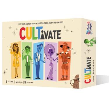 Imagem de Cultivate Board Game | Award-Winning | Satirical Cult Leaders | Casual Board Game | Take-That | Ages 14+ | for 2-5 Players | 20-50 Min Playtime | Made by Pops & Bejou Games