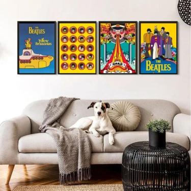 Imagem de Kit 4 Quadros Yellow Submarine - Beatles 24X18Cm