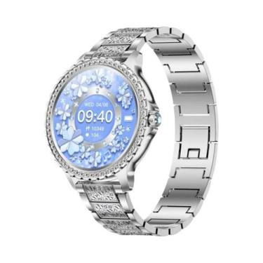 Imagem de Relógio Inteligente Feminino À Prova D'Água AMOLED HD Com Chamada Blue