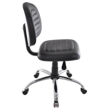 Imagem de Cadeira Giratória Base Cromada Linha Office Gomada Preto