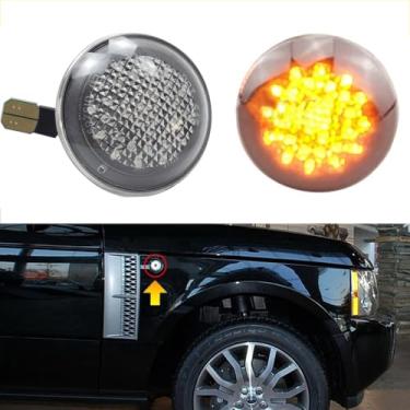 Imagem de Yoegerery Lâmpada indicadora de seta de luz LED sequencial com pisca-pisca dinâmica compatível com Range Rover L322 2002-2012 XGB500020A (DynamicFullstarWhite)