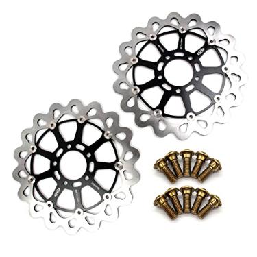 Imagem de Discos de freio dianteiro Arashi Rotores com parafusos de montagem para Suzuki Hayabusa GSX1300R 1999-2007, GSXR 600 97-03, GSXR 750 96-03, GSXR 1000 01-02, TL1000R 98-03, TL1000S 97--01, GSX. 1400 02