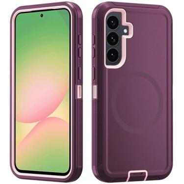 Imagem de Asuwish Capa de celular para Samsung Galaxy A56 5G com protetor de tela de vidro temperado Capa magnética híbrida à prova de choque à prova de quedas acessórios resistentes A 56 56A LTE mulheres