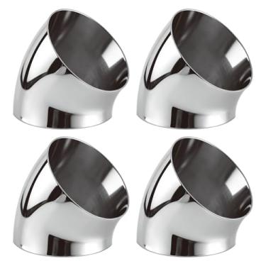 Imagem de Tellyouwin Cotovelo De Aço Inoxidável Com 4 Peças, 2,5" E 45°, Mandril Espessura Parede 16Ga/0,065", Tubo Escape 304 Para Carro, Modificado, Corrimão Escada