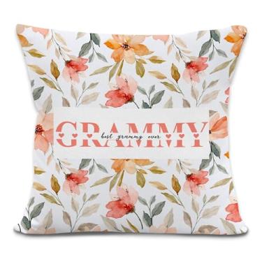 Imagem de laveliabel Capas de almofada Grammy Gifts 45,7 x 45,7 cm, para vovó, Best Grammy Ever Floral, Fronhas de Presente para Avó, Capa de Almofada para Casa Sofá Decoração de Quarto