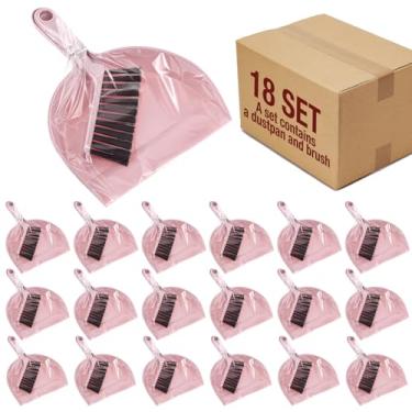 Imagem de Sliner Conjunto de 18 mini pá de lixo e escova de plástico com escova, conjunto de vassoura pequena e pá de lixo, frigideira para casa, escritório, cozinha, mesa, mesa, mesa, mesa, artigos de limpeza