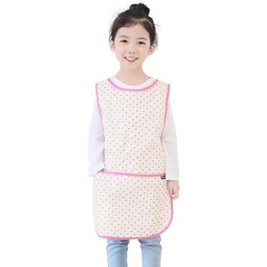 Imagem de Avental infantil Plie impermeável sem mangas com bolsos para idades de 1 a 8 anos da Plie, Pink Heart Dot, Small