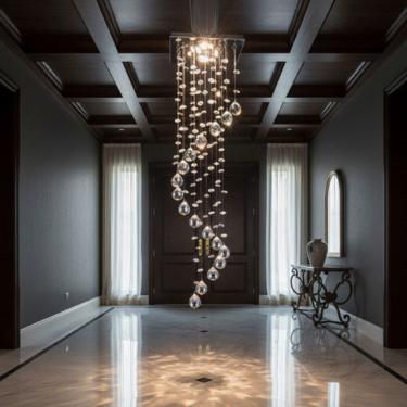 Imagem de Lustre Para Cabeceira, Sala, Corredor Cristal K9 Base 14x14