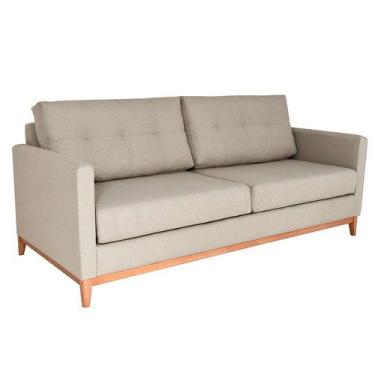 Imagem de Sofá 3 Lugares Carlo Veludo Bege e Mel 220 cm - Sofani