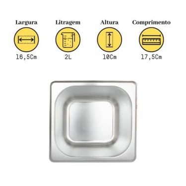Imagem de Kit Com 15 Cubas Gn Gastronômicas Rechaud Buffet Inox 1 Por 6 x 100 mm