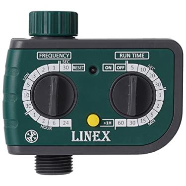Imagem de LINEX Temporizador de aspersor, temporizador de água programável para mangueira de jardim, torneira ao ar livre, sistema de irrigação por gotejamento e irrigação de grama, design compacto | controle digital automático | atraso de chuva