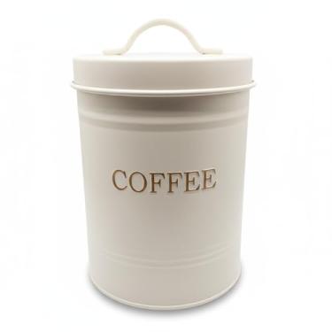 Imagem de Pote Lata De Armazenamento Multiuso Com Tampa 15Cm X 11Cm Ideal Para Café Açúcar Chá Mantimentos Cozinha Organização E Conservação (Café)