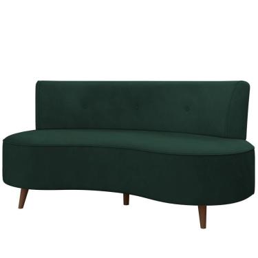Imagem de Sofá 2 Lugares Para Sala Living 135cm Pés Palito Korah Z08 Veludo Verde - Mpozenato