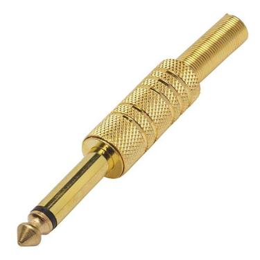 Imagem de Plug P10 Mono Metalico Dourado Com Mola