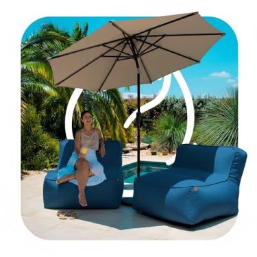 Imagem de Poltrona Impermeável para Área Externa Joy Kit com 2 - Eco Flame (Azul Marinho)