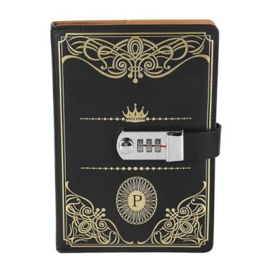 Imagem de Caderno A5 Combinação Bloqueio Preto Ouro Retro 300 páginas Suavização Caderno de papel governado para viagens de escritório escolar