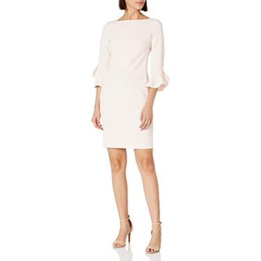 Imagem de KARL LAGERFELD Vestido feminino de crepe com manga tulipa, Pétala rosa, 44