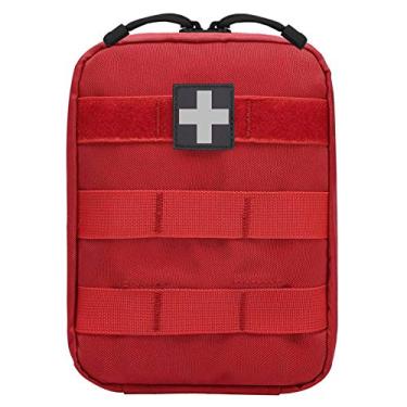 Imagem de VIIDOO Molle Bolsa De Primeiros Socorros, Bolsa Vermelha Molle Ifak, Bolsa Médica Tática Emt Duty Belt Med Malotes Bolsa Apenas Para Caminhadas, Acampamento E Viagem