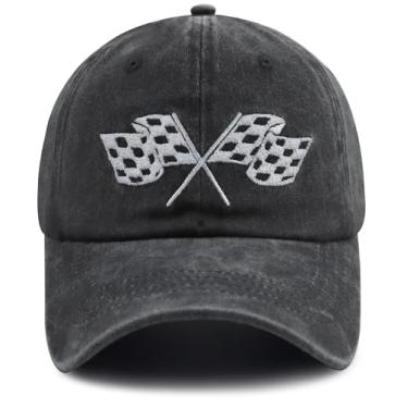 Imagem de Chapéu de corrida para homens e mulheres, acessórios de bandeira xadrez, lembrancinhas de festa de carro de corrida, Dia dos Pais, presentes de aniversário de Natal para mamãe papai