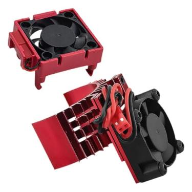 Imagem de Esquirla Conjunto de ventoinhas de refrigeração para ESC e motor para carros RC 1/10, com dissipador de calor. Peças profissionais para carros RC, Vermelho
