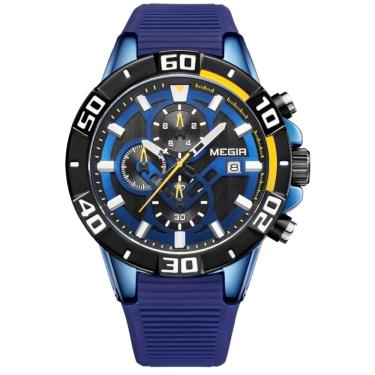 Imagem de Relogio masculino esportivo comcronógrafo silicone a prova d´agua quartzo