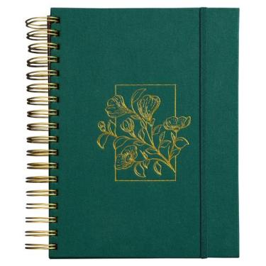 Imagem de Livro - Meu plano perfeito, planner sem data, capa verde tecido sobre 