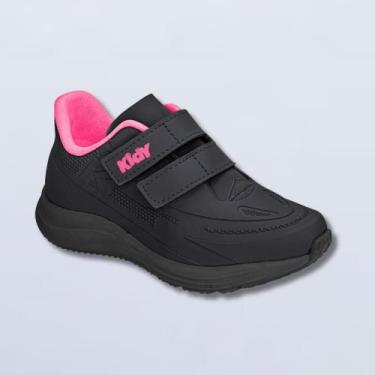 Imagem de Tênis Kidy Super Conforto Respitec Preto Pink Neon, 33, Preto