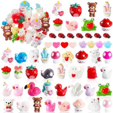Imagem de Skylety 100 peças de mini bonecos de animais de resina a granel para miniaturas de jardim de fadas acessórios de casa de bonecas, lembrancinhas de festa do dia dos namorados, artesanato de esconder
