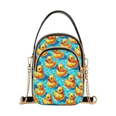 Imagem de Joisal Bolsas de viagem anti-roubo, bolsas femininas modernas bolsas transversais para mulheres, Patos de borracha na piscina, 15*21*8cm