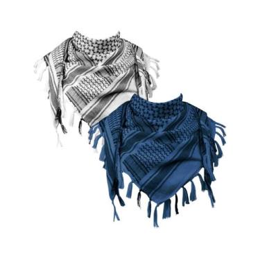 Imagem de Lenço FREE SOLDIER Shemagh Tactical Desert Keffiyeh branco e azul