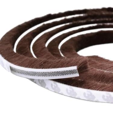 Imagem de .Fita Veda Fresta Escovinha 10x7mm Autoadesivo Contra Insetos Poeira Vento Para Portas Janela Residências Moradores Inquilinos(Marrom,10 Metros)