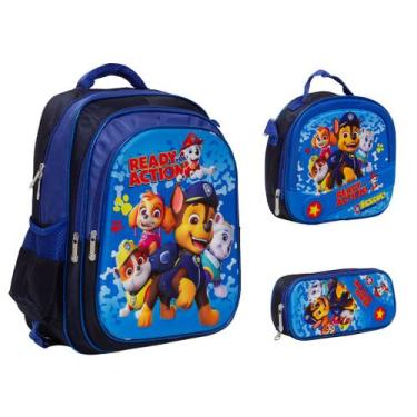 Imagem de Kit Bolsa Escolar Masculina Patrulha Canina Tam G Reforçada - Toys 2U