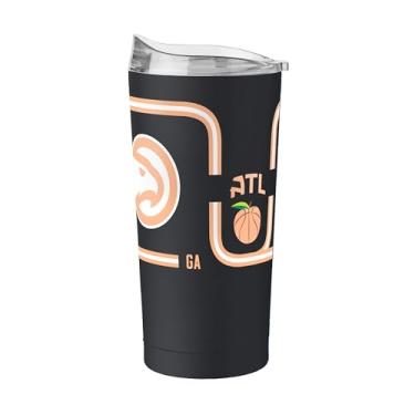 Imagem de FANMATS Copo de aço inoxidável NBA Atlanta Hawks City Edition 590 ml – Acabamento em pó de parede dupla isolado e durável - Design City Edition, mantém as bebidas quentes e frias por horas