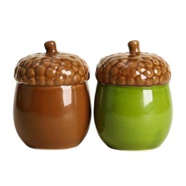 Imagem de Gaolinci Saleiro de bolota e pimenteiro, conjunto de saleiro e pimenteiro de cerâmica, decoração de mesa