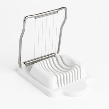 Imagem de Fatiador de Ovos Cozidos em Aço Inox com Base Antiderrapante – Cortes Uniformes, Alta Precisão e Design Reforçado para Cozinha Prática