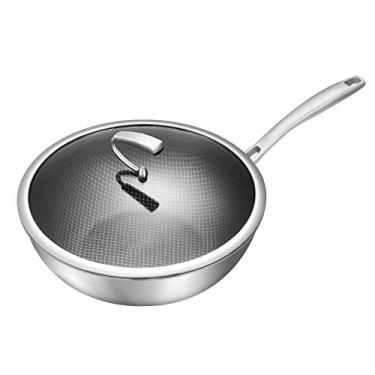 Imagem de Conjunto de panelas de aço inoxidável, frigideira, feita à mão, feita à mão, antiaderente, não enferruja, panela de indução, panelas de cozinha