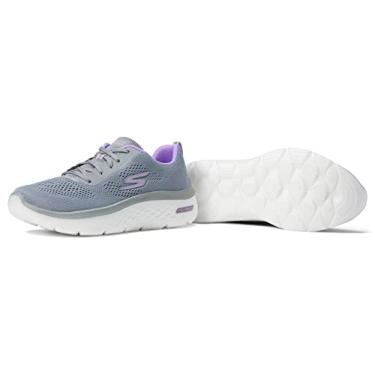 Imagem de Tênis Skechers Go Walk Hyper Burst Space Insight, Feminino, Cinza Escuro/Roxo, 39