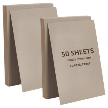 Imagem de FINGERINSPIRE 50 peças de placa grossa com lascas 21 x 29,5 cm, folhas de embalagem para scrapbooking, a4, blocos de transporte, inserções retangulares de papelão para scrapbook, suporte de moldura