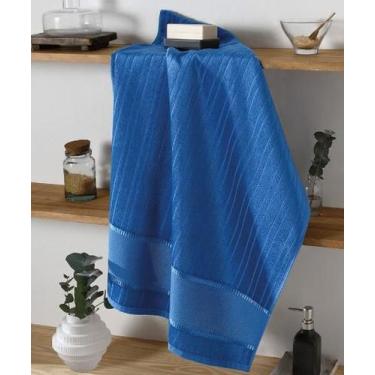 Imagem de Toalha Lavabo Velour Para Bordar Bella - Dohler, 6970 Azul Escuro
